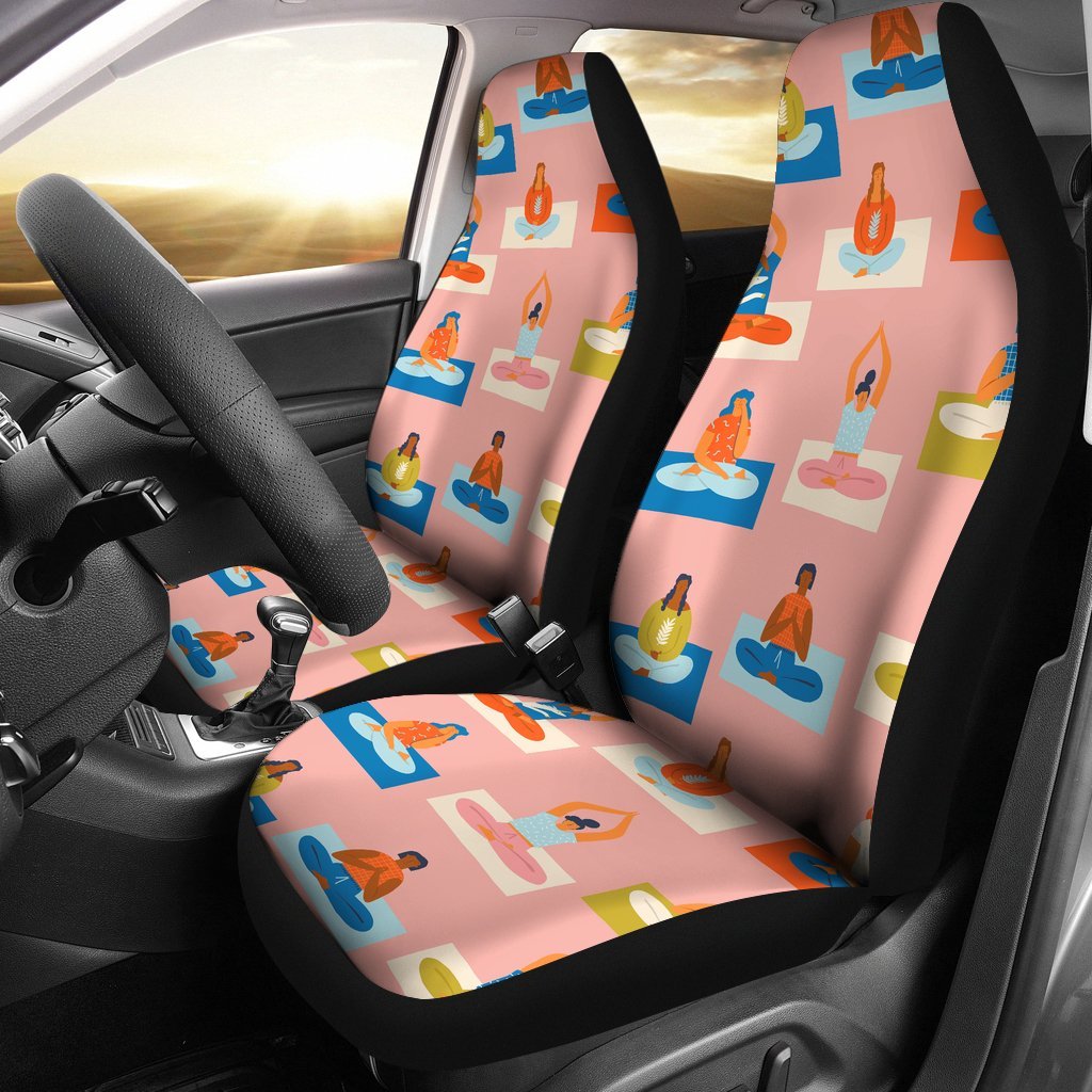 Meditation Yoga Pattern Print Universal Fit Car Seat Covers-grizzshop