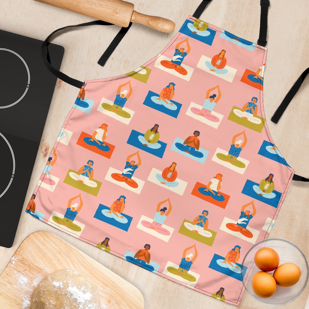 Meditation Yoga Pattern Print Women's Apron-grizzshop