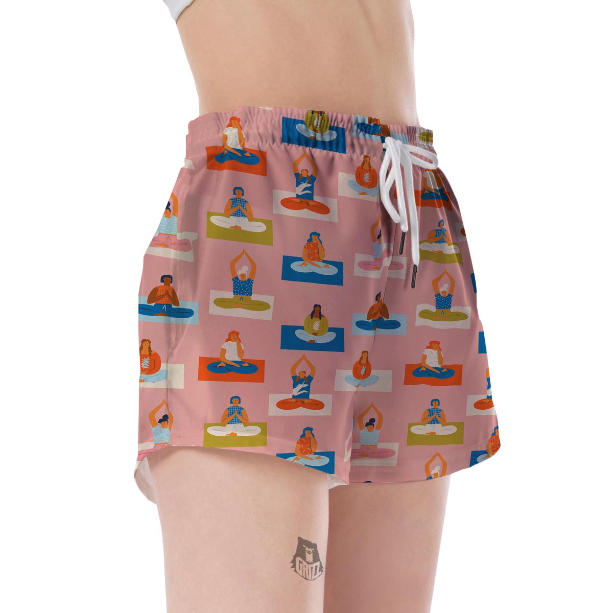 Meditation Yoga Pattern Print Women's Shorts-grizzshop