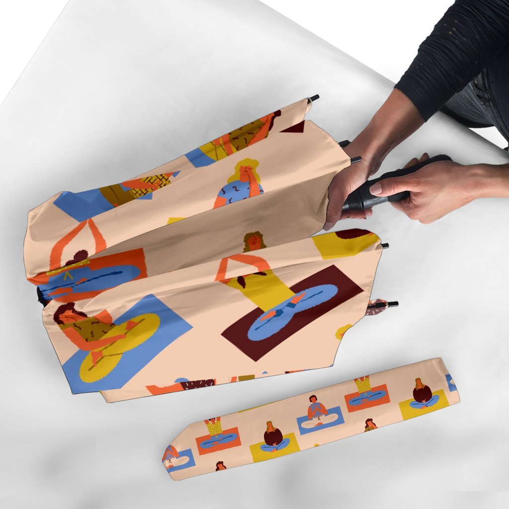 Meditation Yoga Print Pattern Automatic Foldable Umbrella-grizzshop