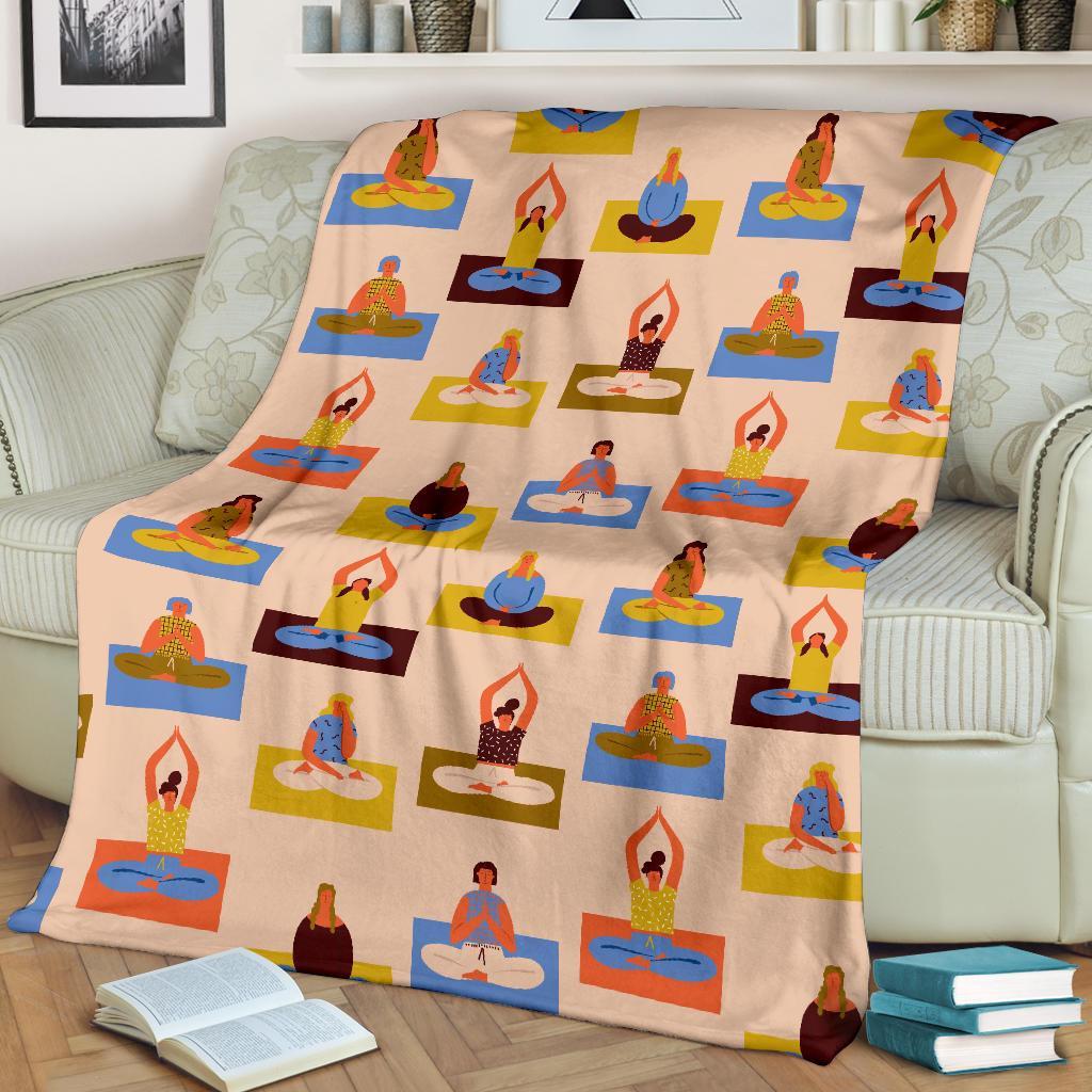 Meditation Yoga Print Pattern Blanket-grizzshop