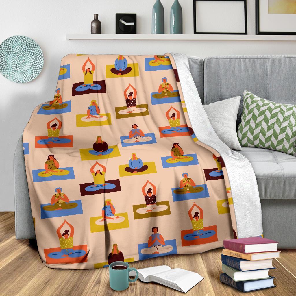 Meditation Yoga Print Pattern Blanket-grizzshop