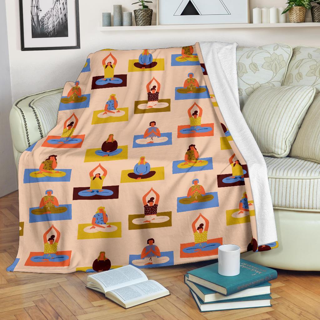 Meditation Yoga Print Pattern Blanket-grizzshop