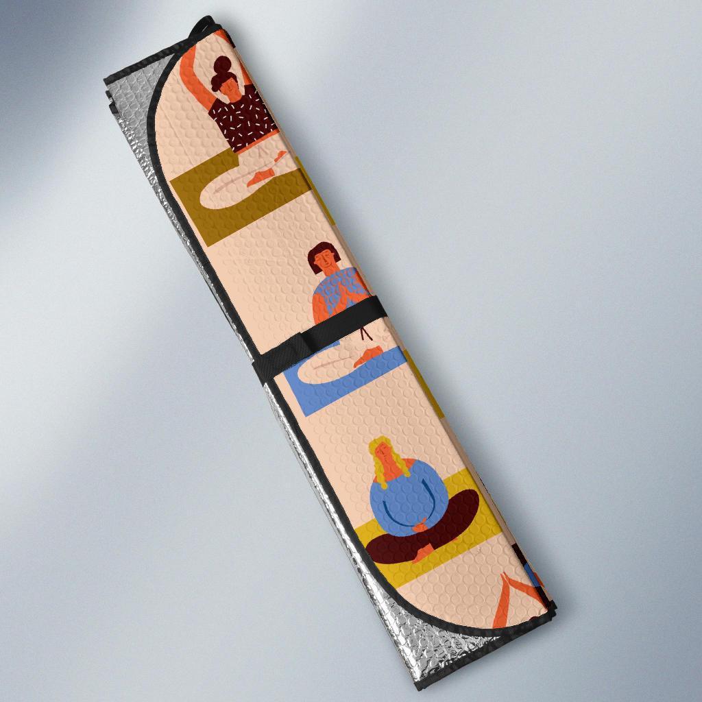 Meditation Yoga Print Pattern Car Sun Shade-grizzshop