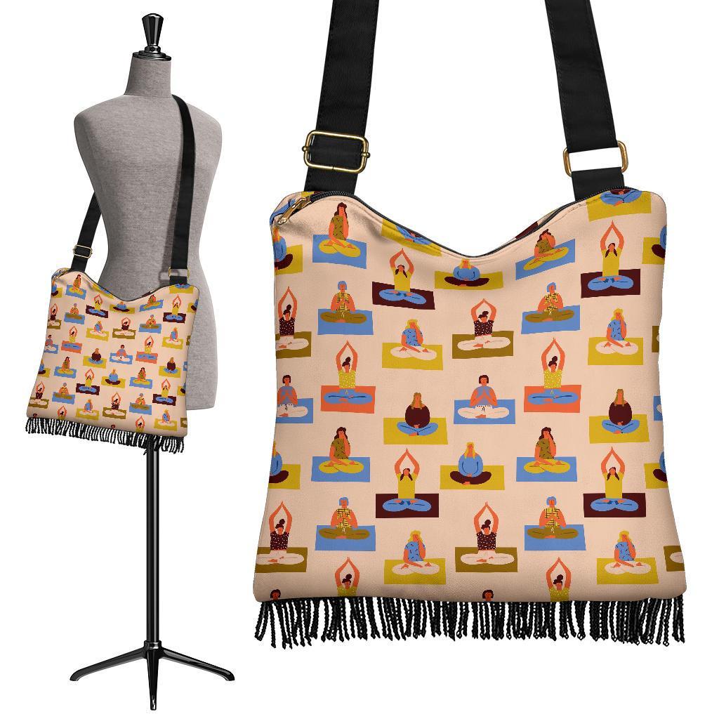 Meditation Yoga Print Pattern Crossbody bags-grizzshop