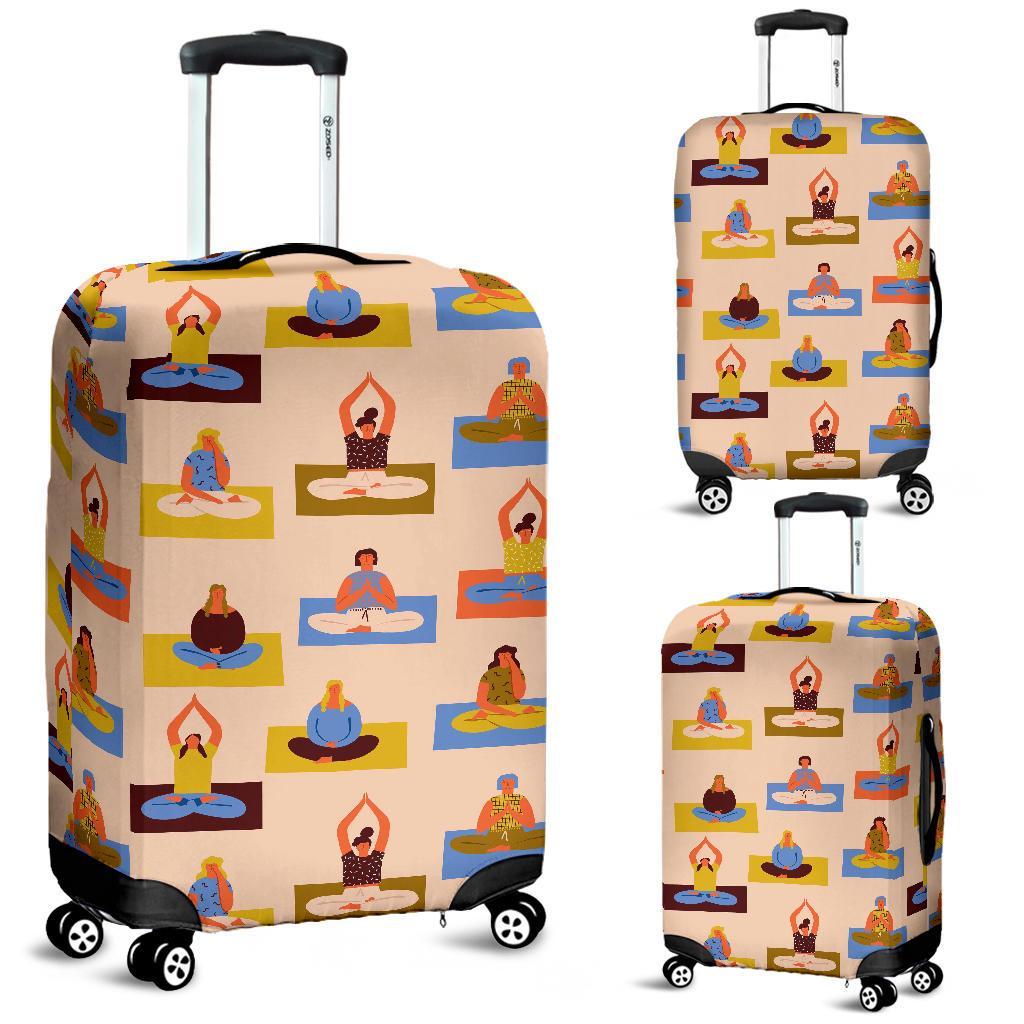 Meditation Yoga Print Pattern Luggage Cover Protector-grizzshop