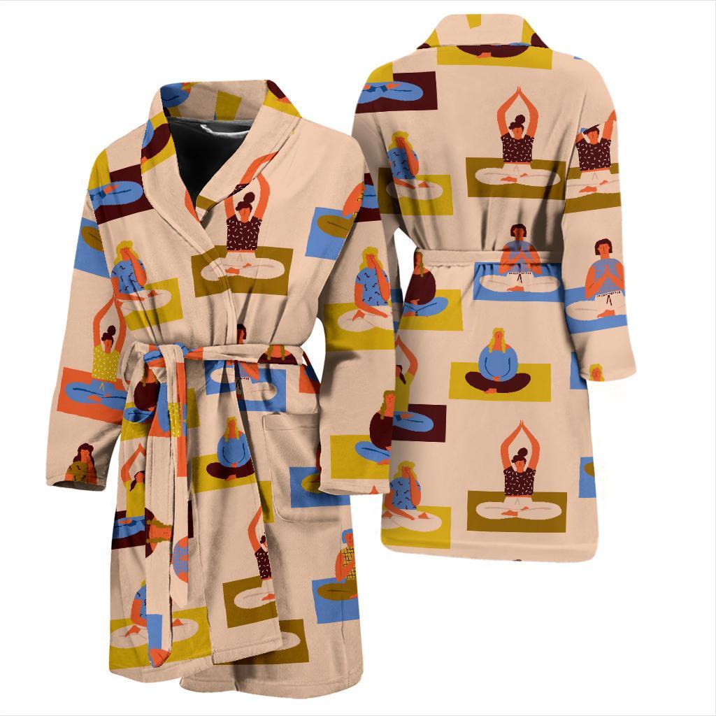 Meditation Yoga Print Pattern Men Long Robe-grizzshop