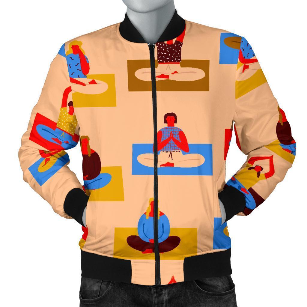 Meditation Yoga Print Pattern Men's Bomber Jacket-grizzshop