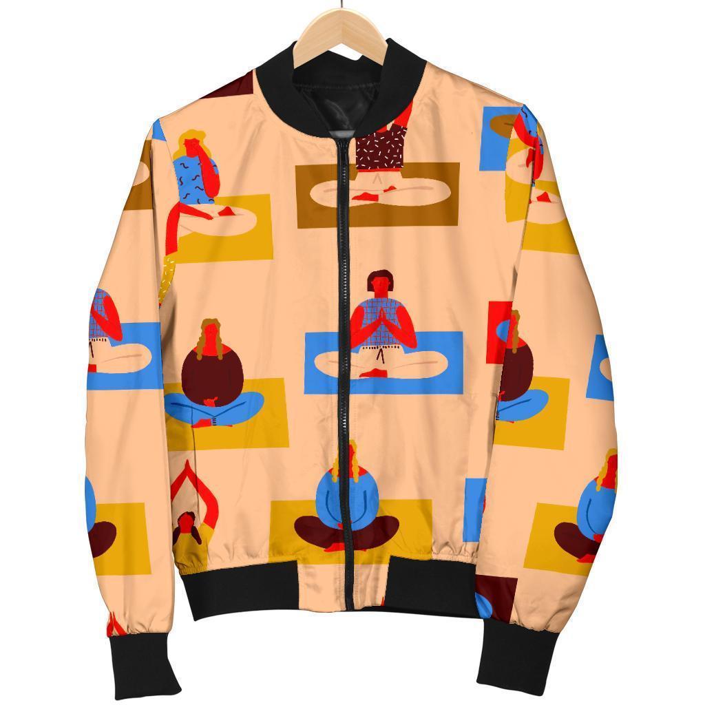 Meditation Yoga Print Pattern Men's Bomber Jacket-grizzshop