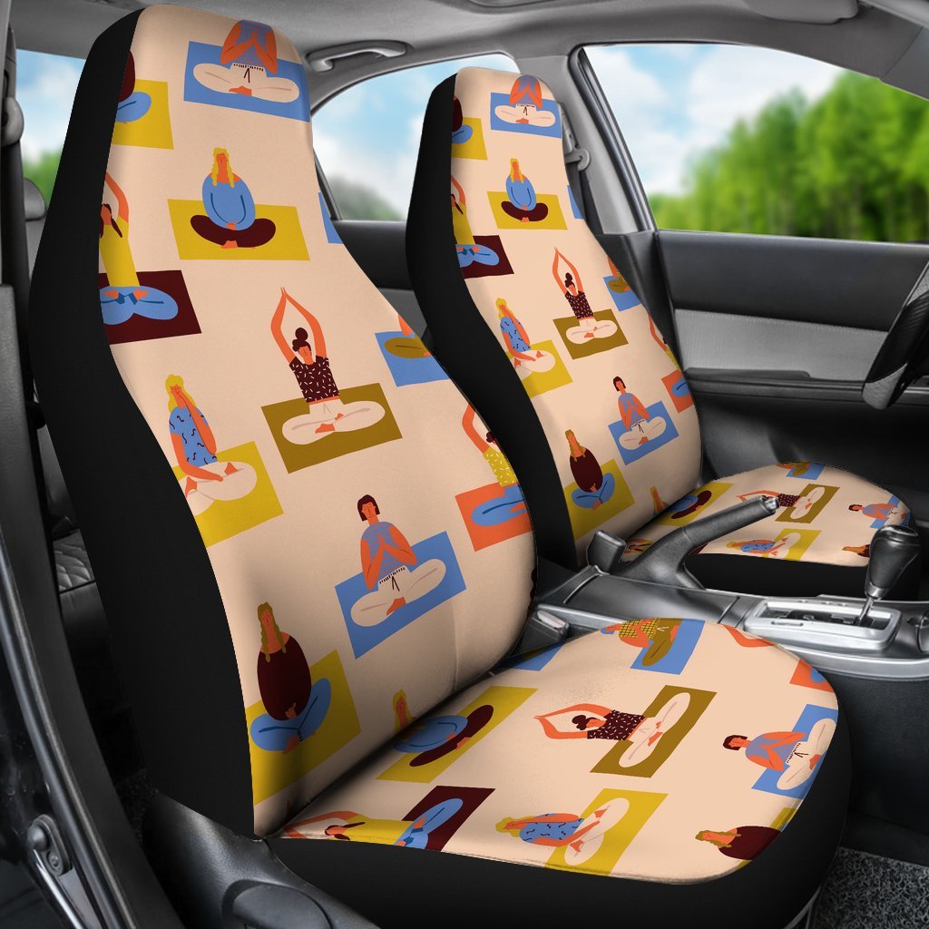 Meditation Yoga Print Pattern Universal Fit Car Seat Covers-grizzshop