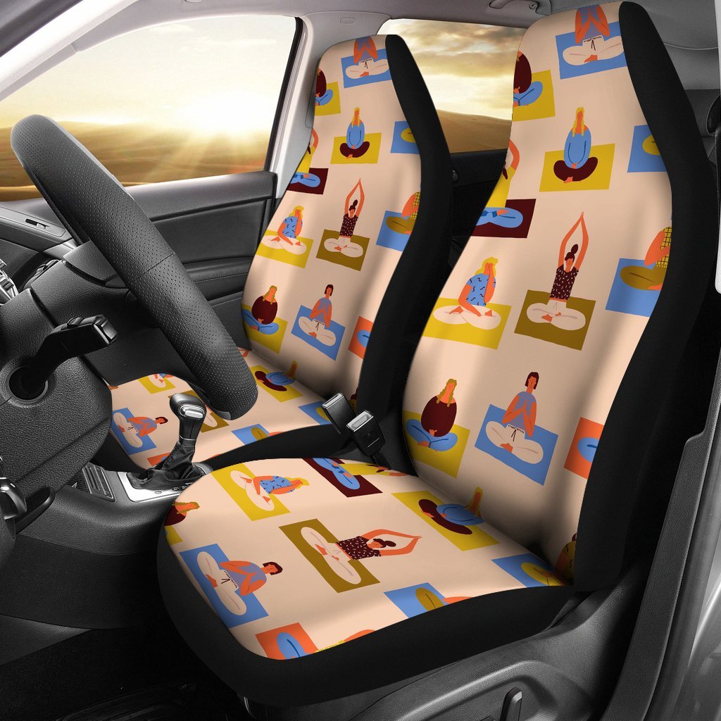 Meditation Yoga Print Pattern Universal Fit Car Seat Covers-grizzshop