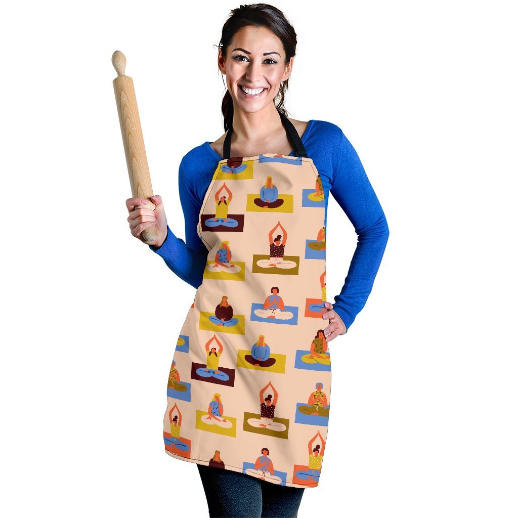 Meditation Yoga Print Pattern Women's Apron-grizzshop