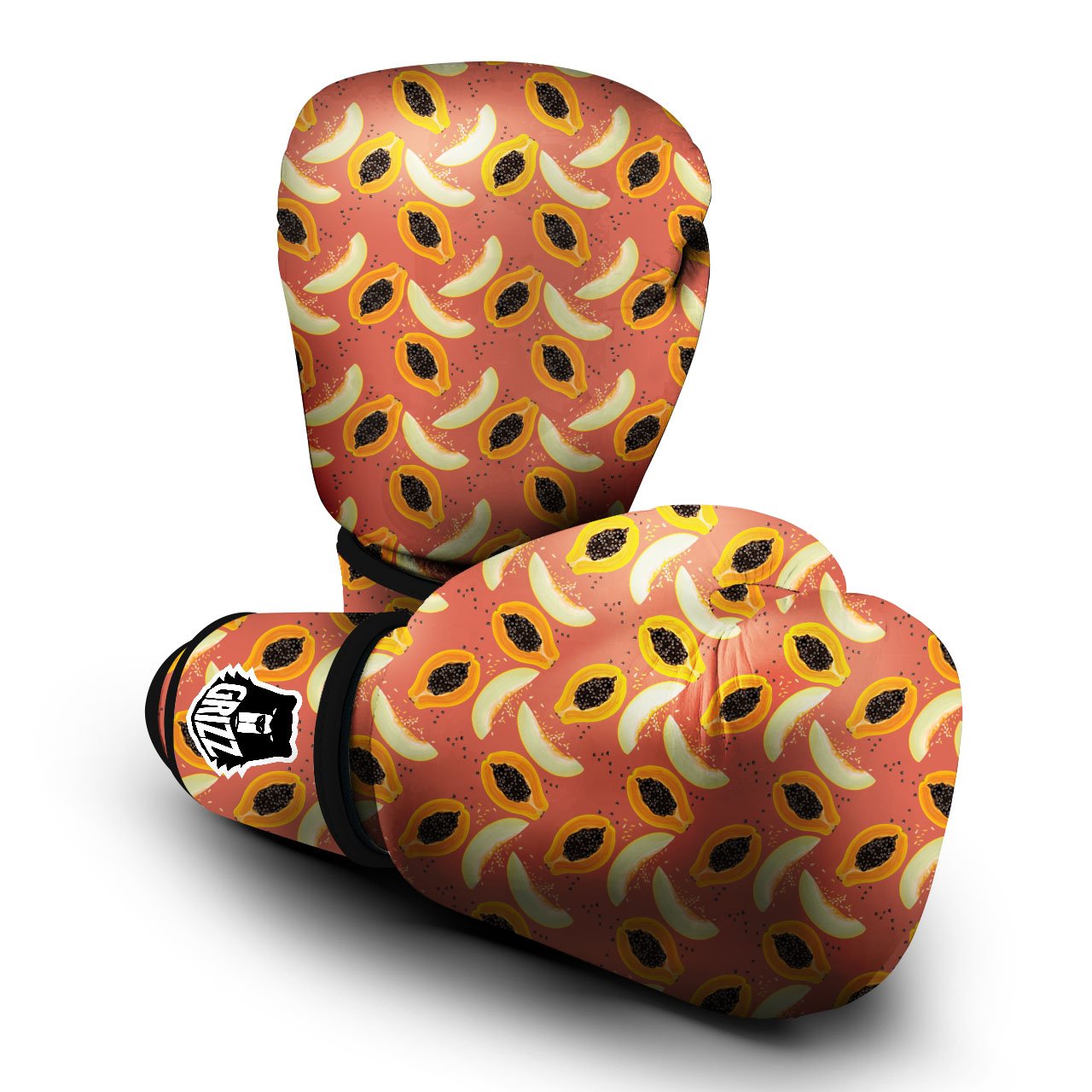 Melon And Papaya Print Pattern Boxing Gloves-grizzshop