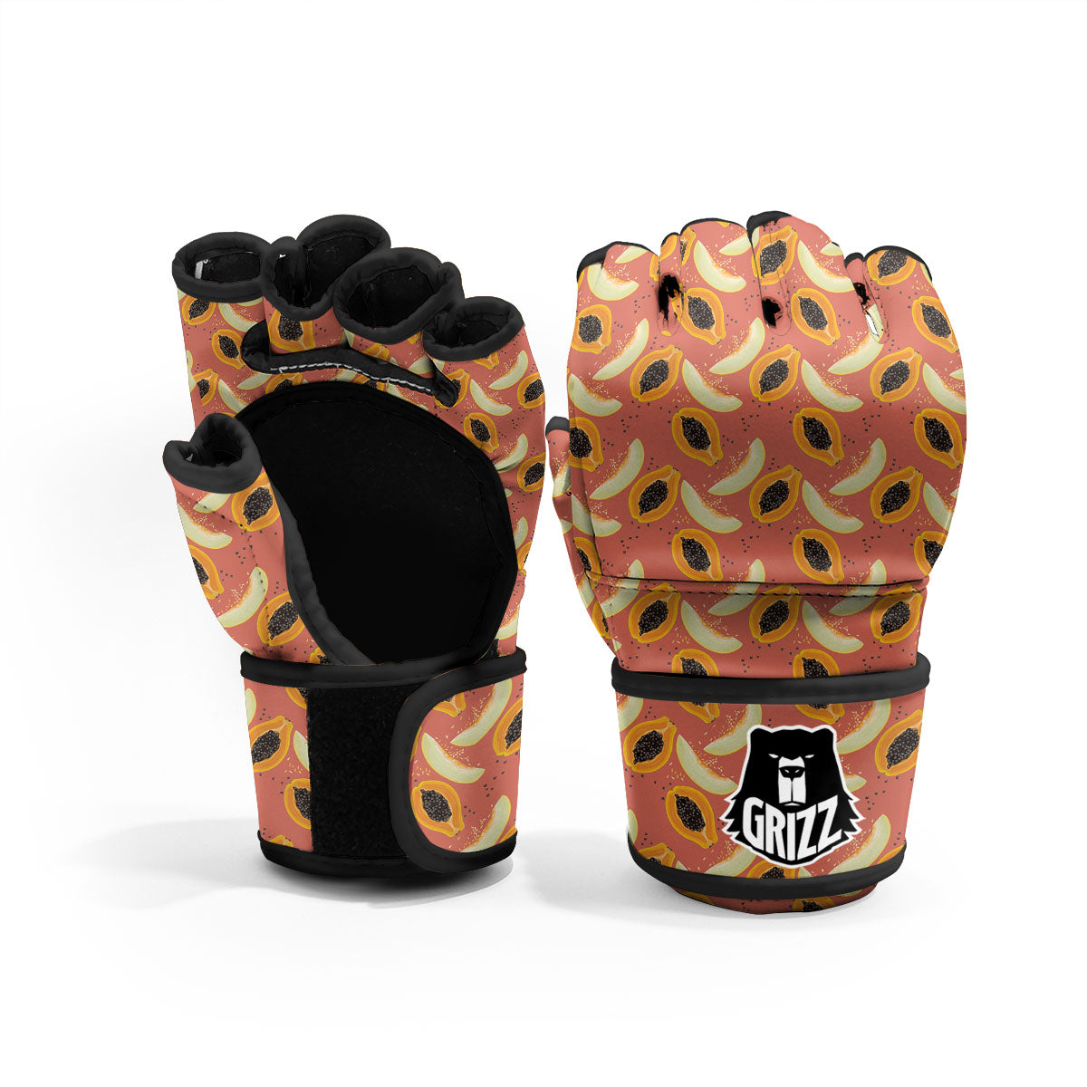 Melon And Papaya Print Pattern MMA Gloves-grizzshop