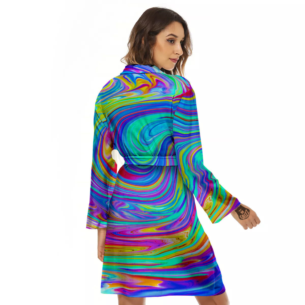 Melt Acid Colorful Print Women's Robe-grizzshop