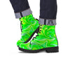 Melt Acid Green Print Leather Boots-grizzshop
