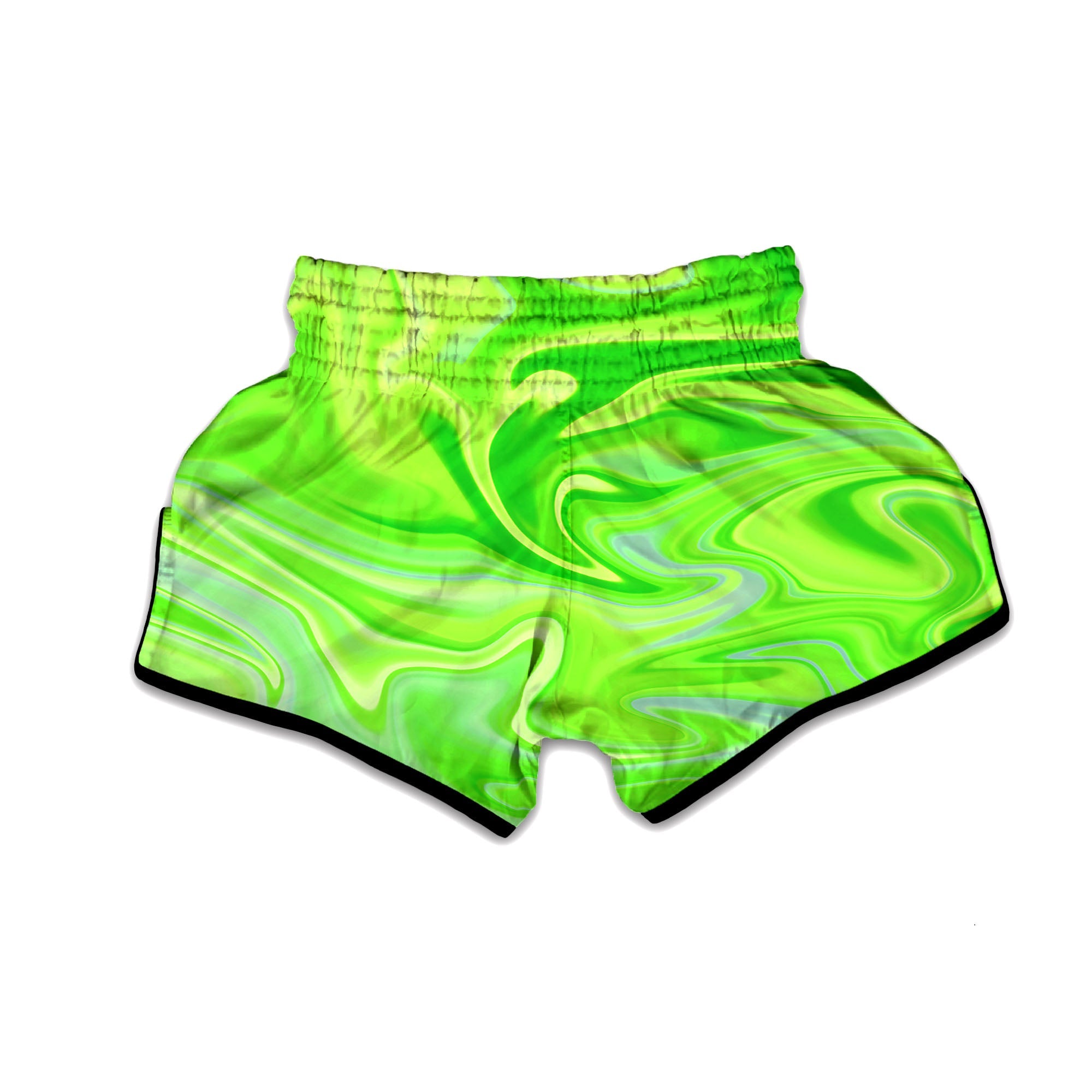 Melt Acid Green Print Muay Thai Boxing Shorts-grizzshop