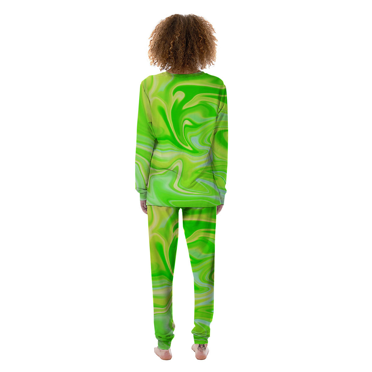 Melt Acid Green Print Women's Pajamas-grizzshop
