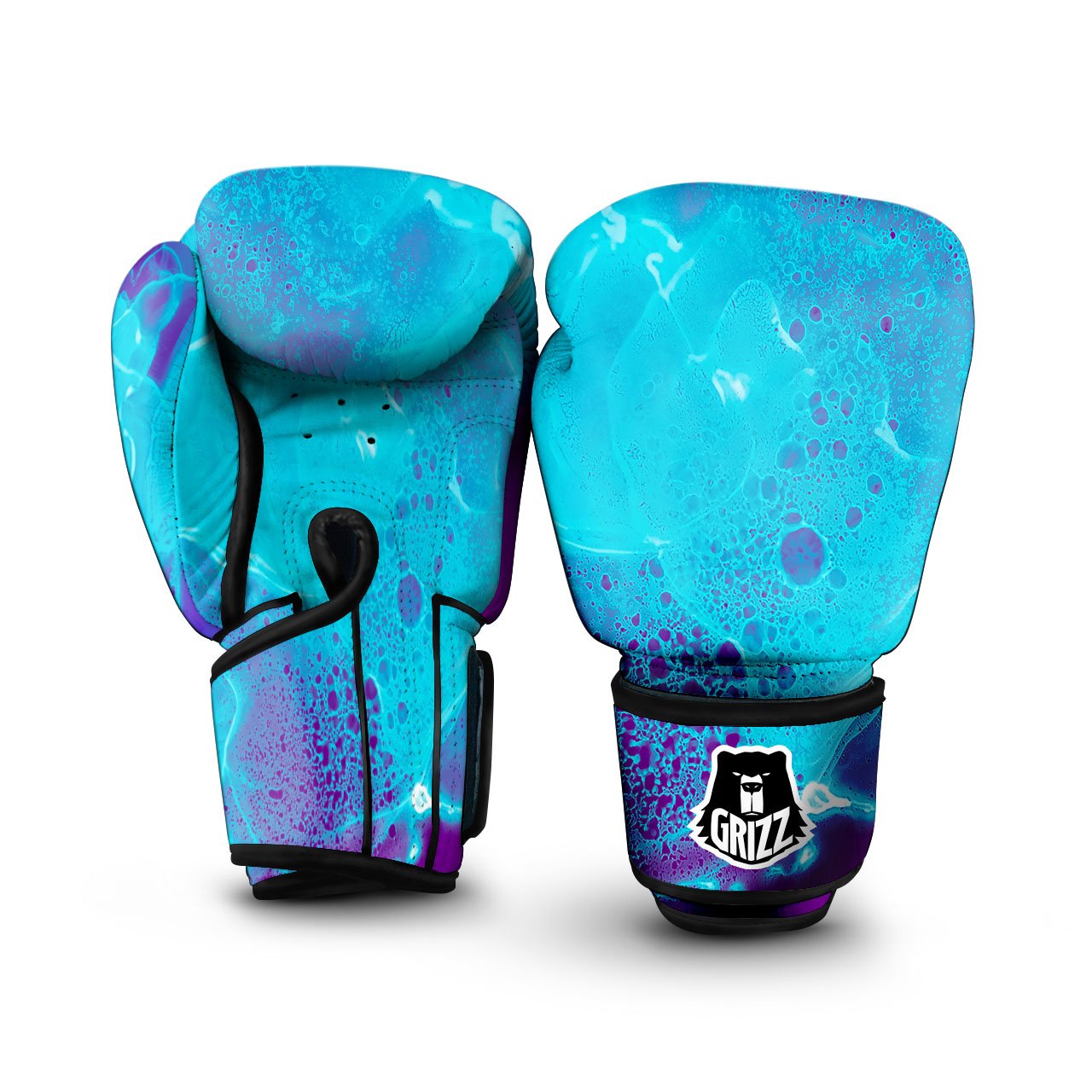 Melt Acid Turquoise Print Boxing Gloves-grizzshop