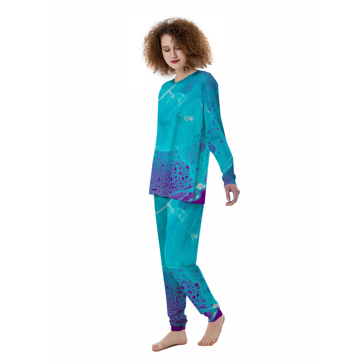 Melt Acid Turquoise Print Women's Pajamas-grizzshop