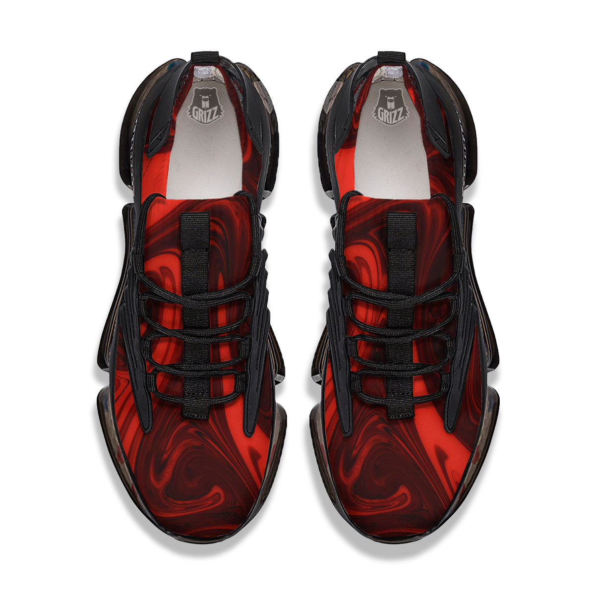 Melt Red Acid Print Black Gym Shoes-grizzshop