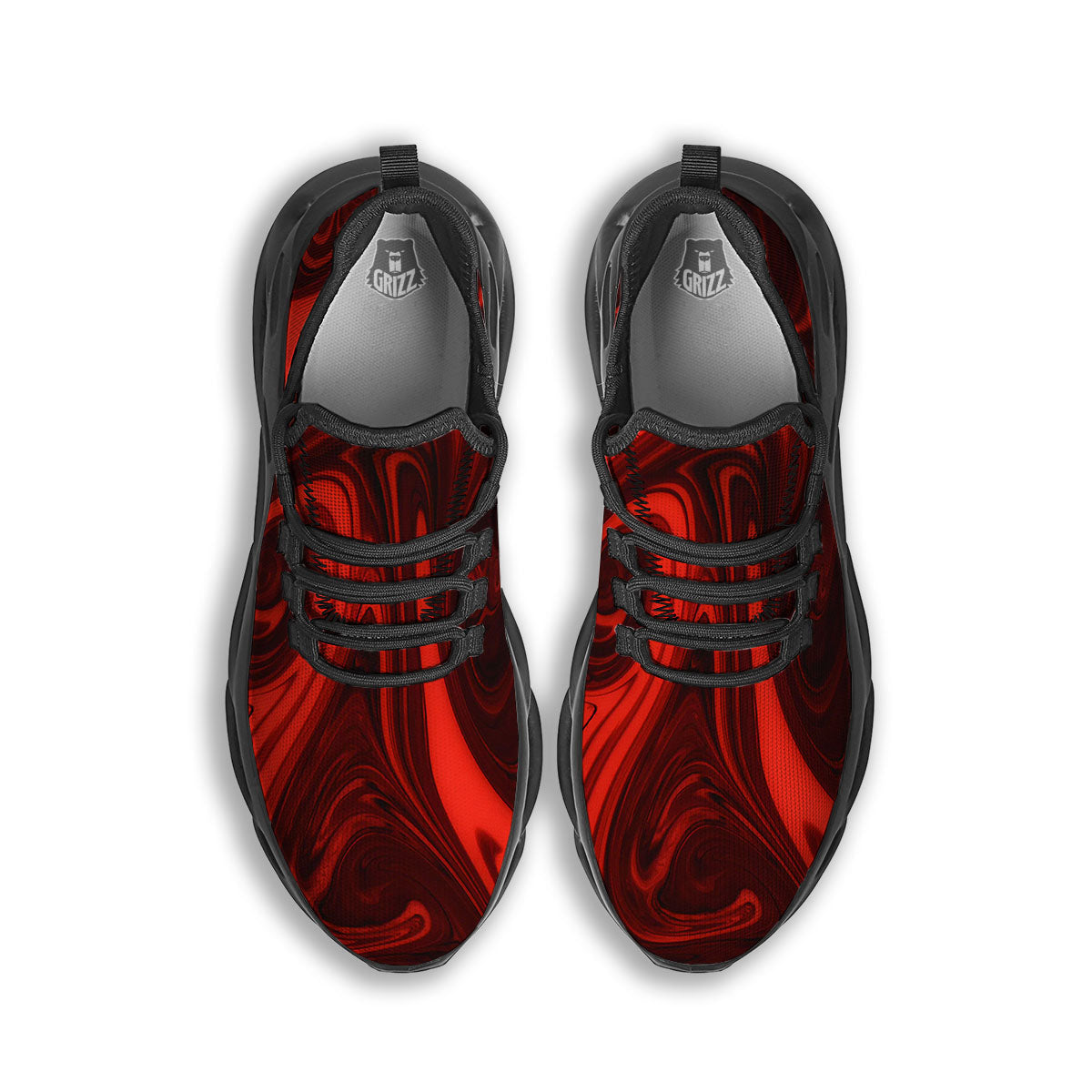 Melt Red Acid Print Black Running Shoes-grizzshop