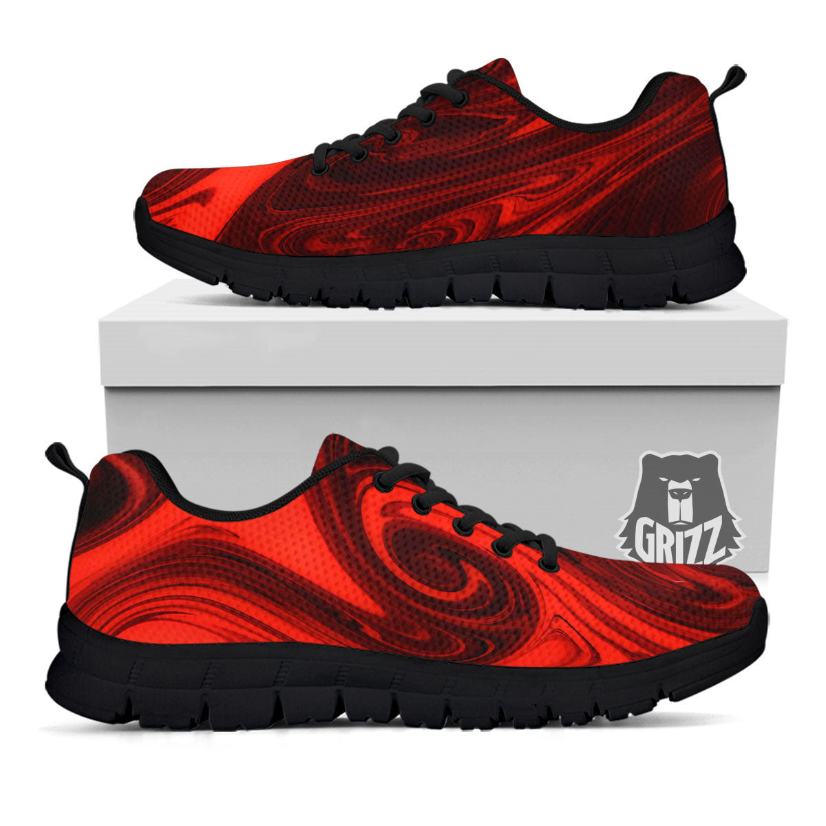 Melt Red Acid Print Black Sneaker-grizzshop