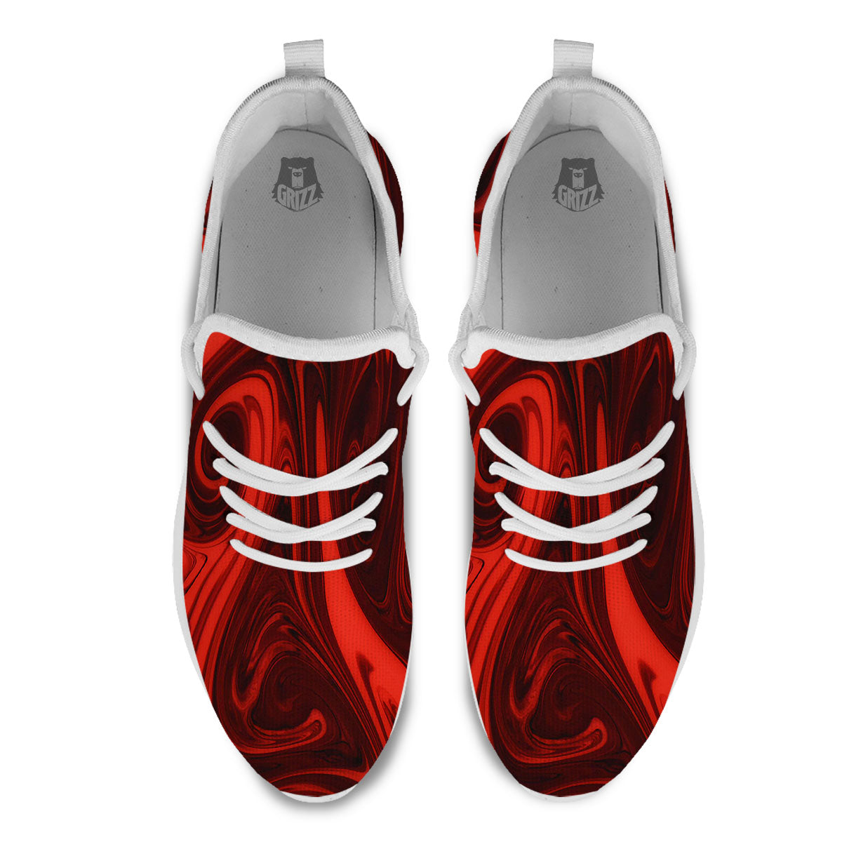 Melt Red Acid Print White Athletic Shoes-grizzshop