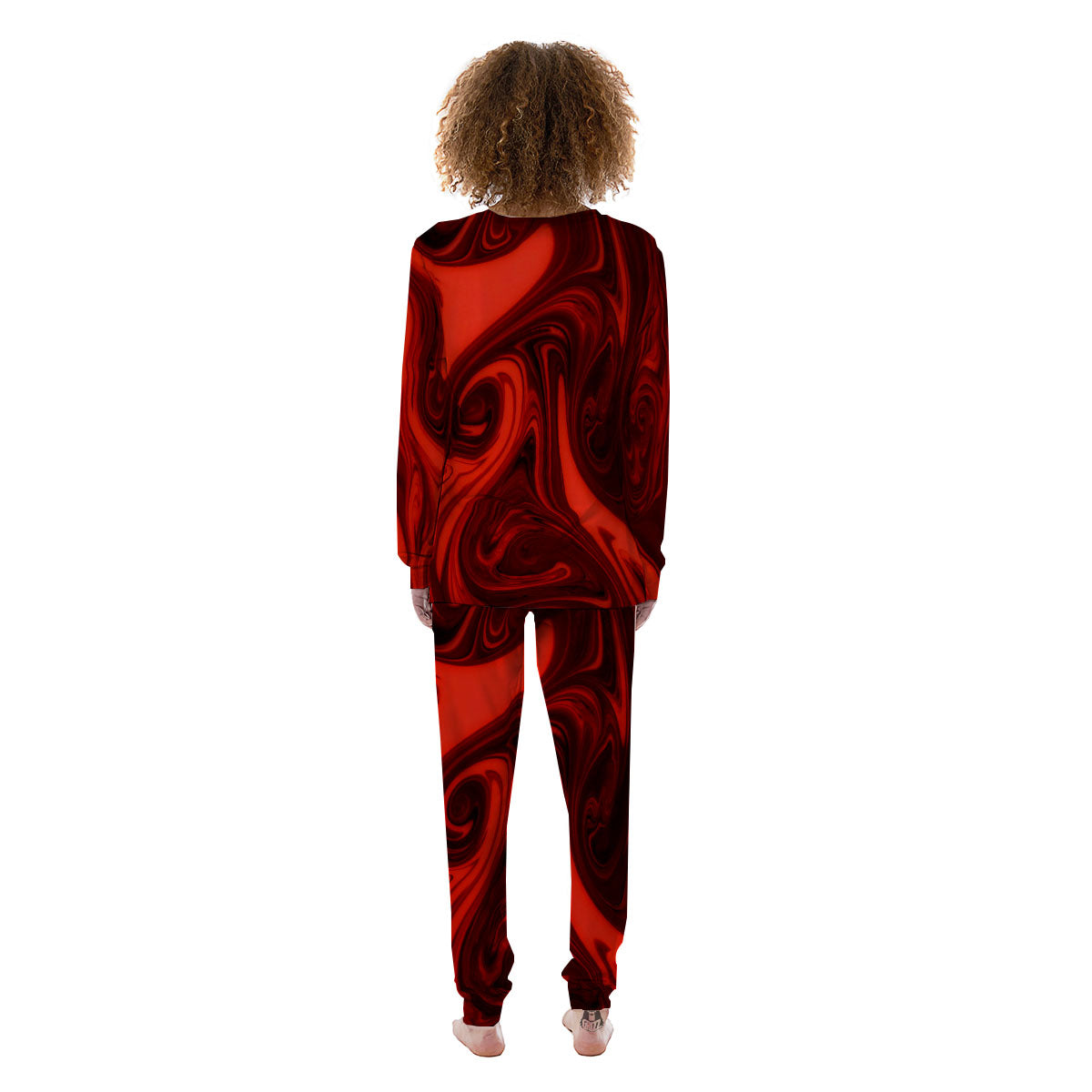 Melt Red Acid Print Women's Pajamas-grizzshop