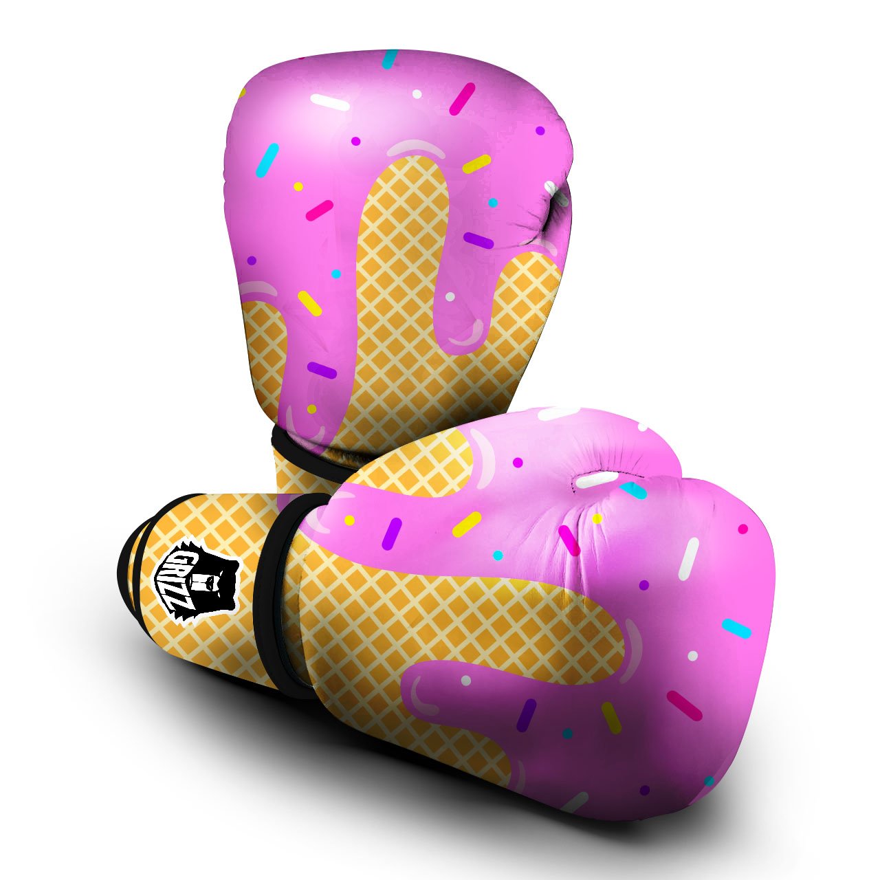 Melted Ice Cream Pink Print Boxing Gloves-grizzshop