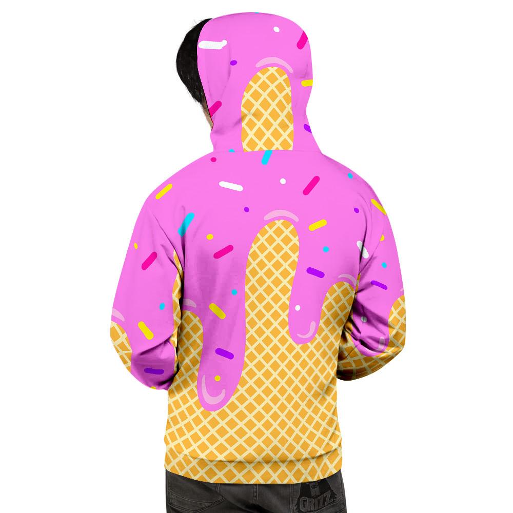 Melted Ice Cream Pink Print Men's Hoodie-grizzshop