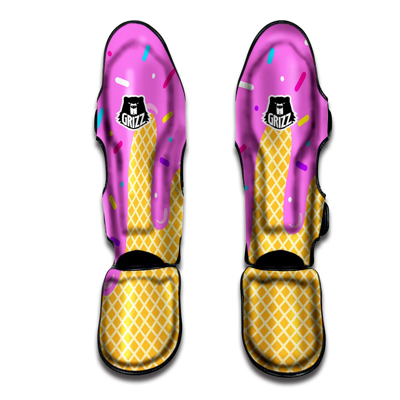 Melted Ice Cream Pink Print Muay Thai Shin Guards-grizzshop