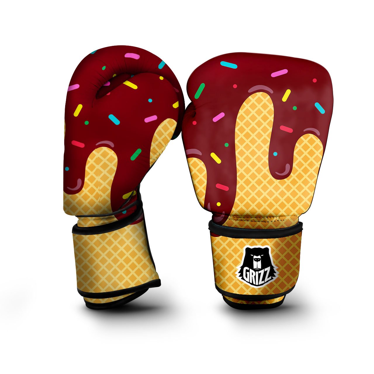 Melted Ice Cream Print Boxing Gloves-grizzshop