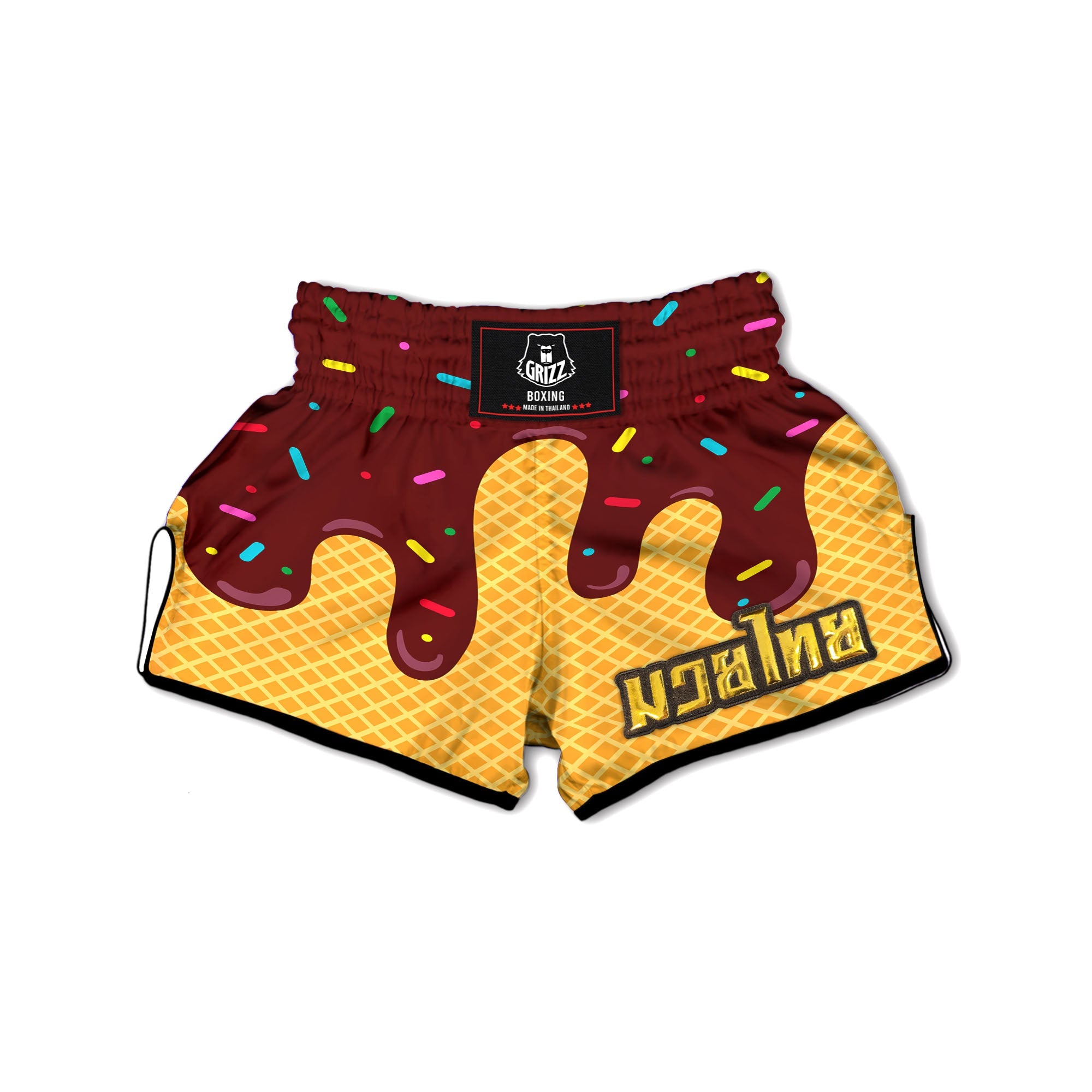 Melted Ice Cream Print Muay Thai Boxing Shorts-grizzshop