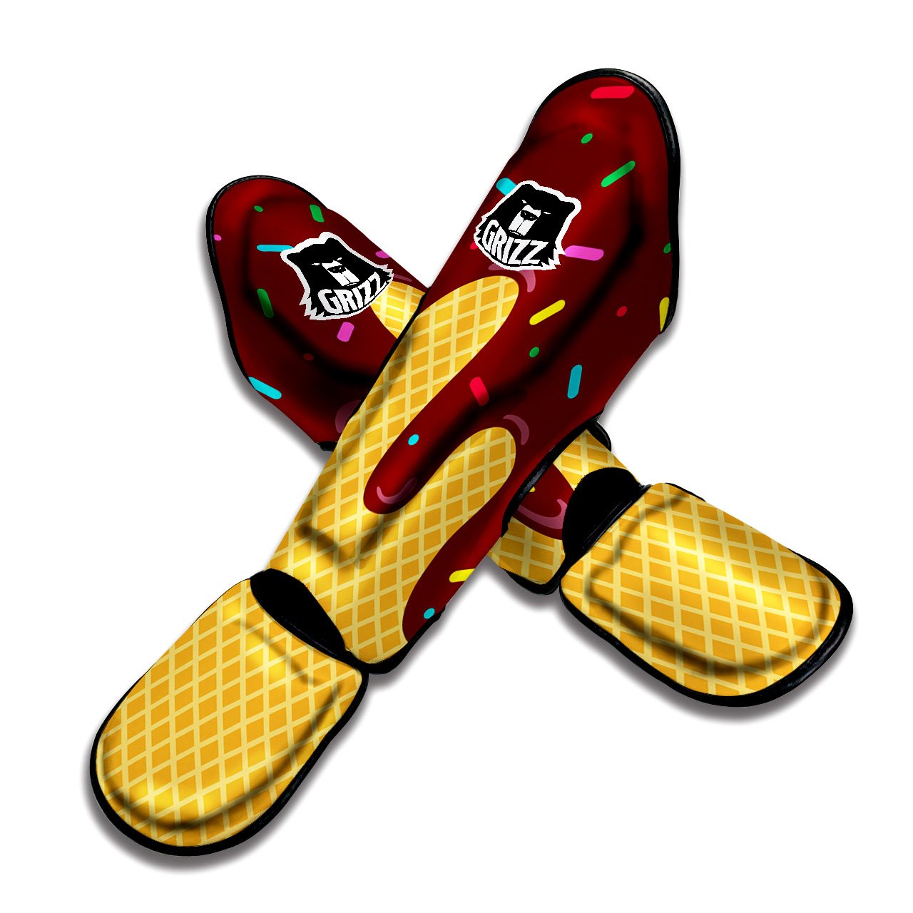 Melted Ice Cream Print Muay Thai Shin Guards-grizzshop