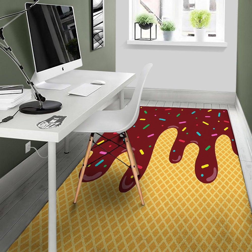 Melted Ice Cream Print Pattern Floor Mat-grizzshop
