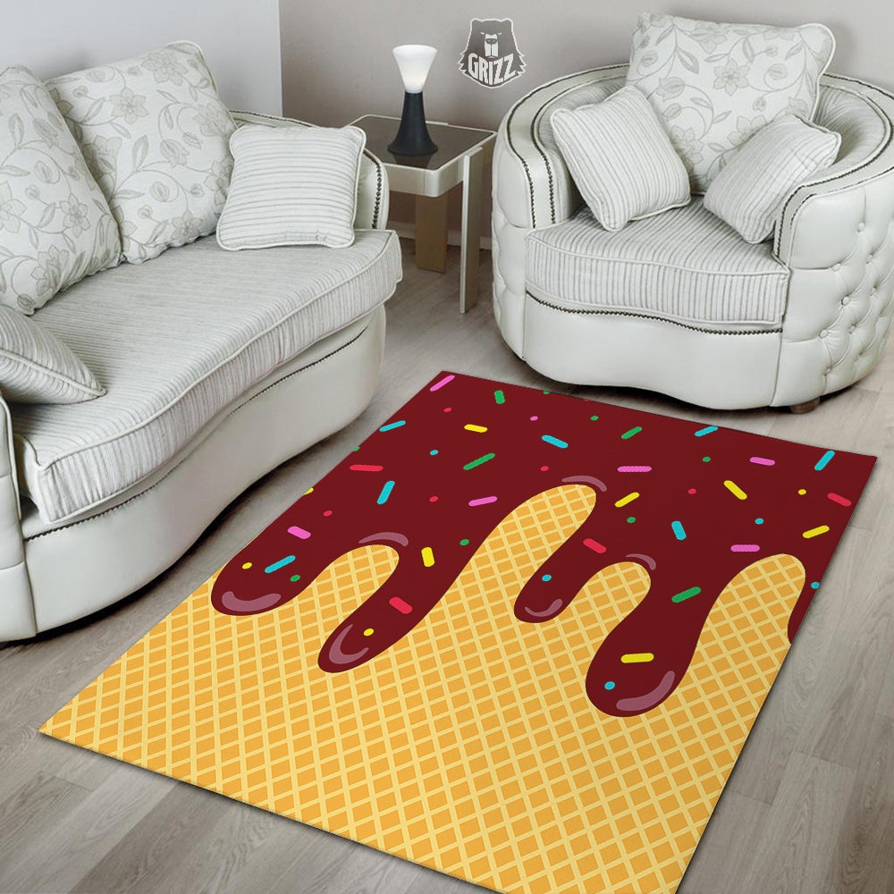 Melted Ice Cream Print Pattern Floor Mat-grizzshop