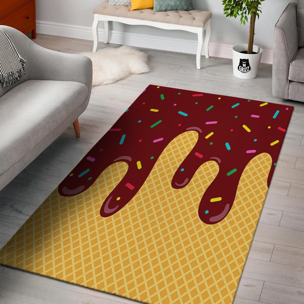 Melted Ice Cream Print Pattern Floor Mat-grizzshop