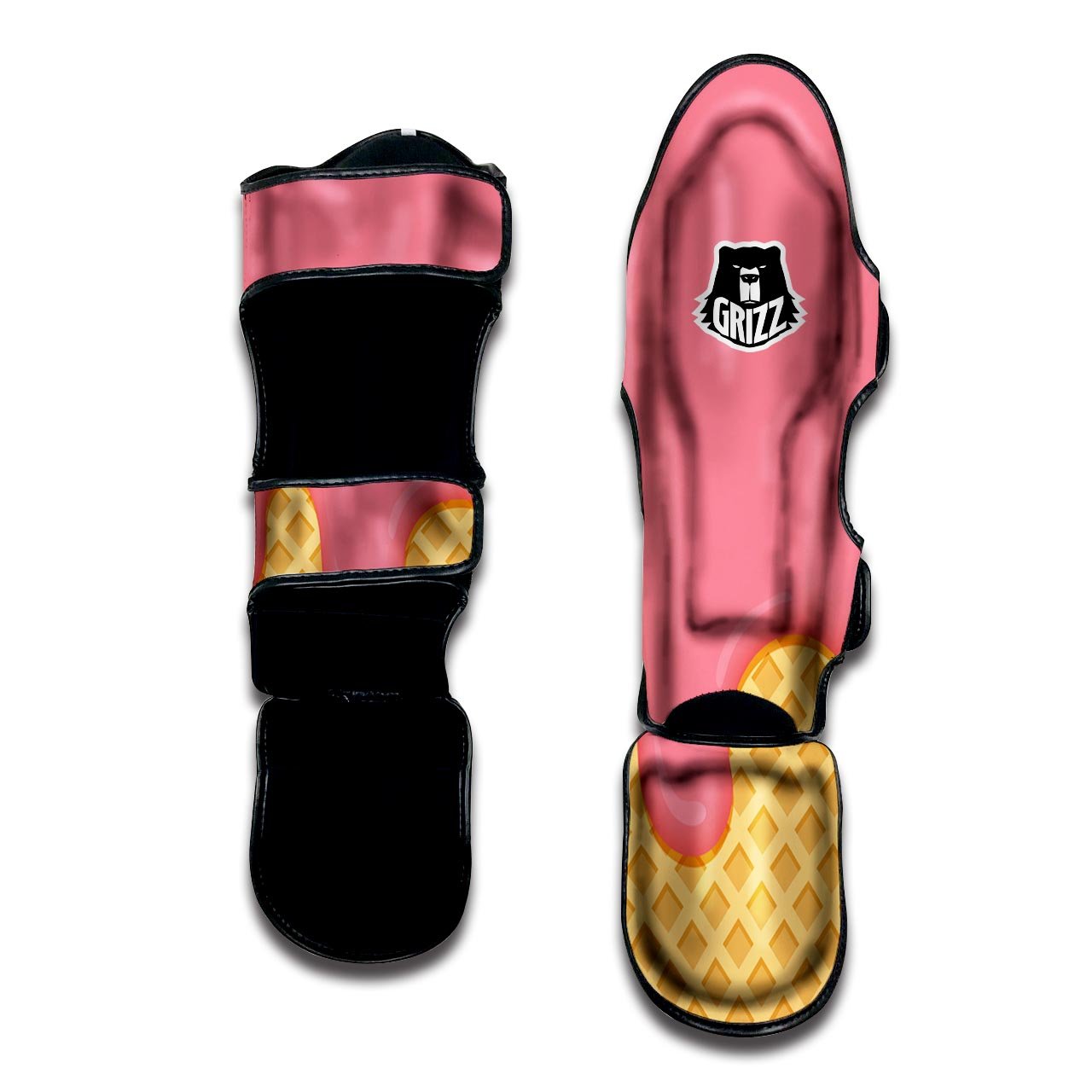 Melted Strawberry Ice Cream Print Muay Thai Shin Guards-grizzshop