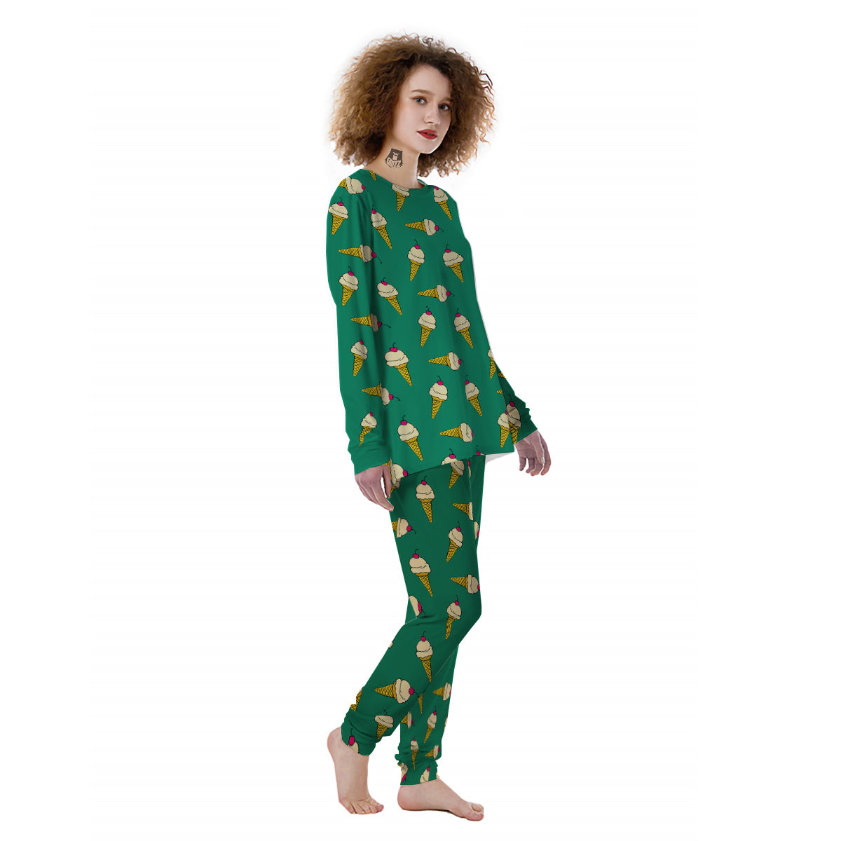 Melted Vanilla Ice Cream Print Pattern Women's Pajamas-grizzshop