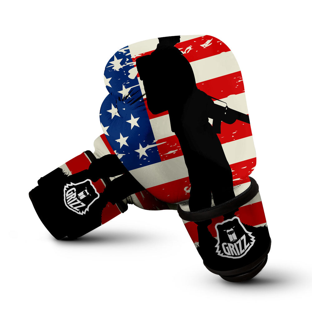 Memorial War American Flag Print Boxing Gloves-grizzshop