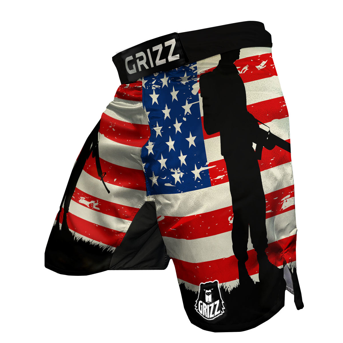 Memorial War American Flag Print MMA Shorts-grizzshop