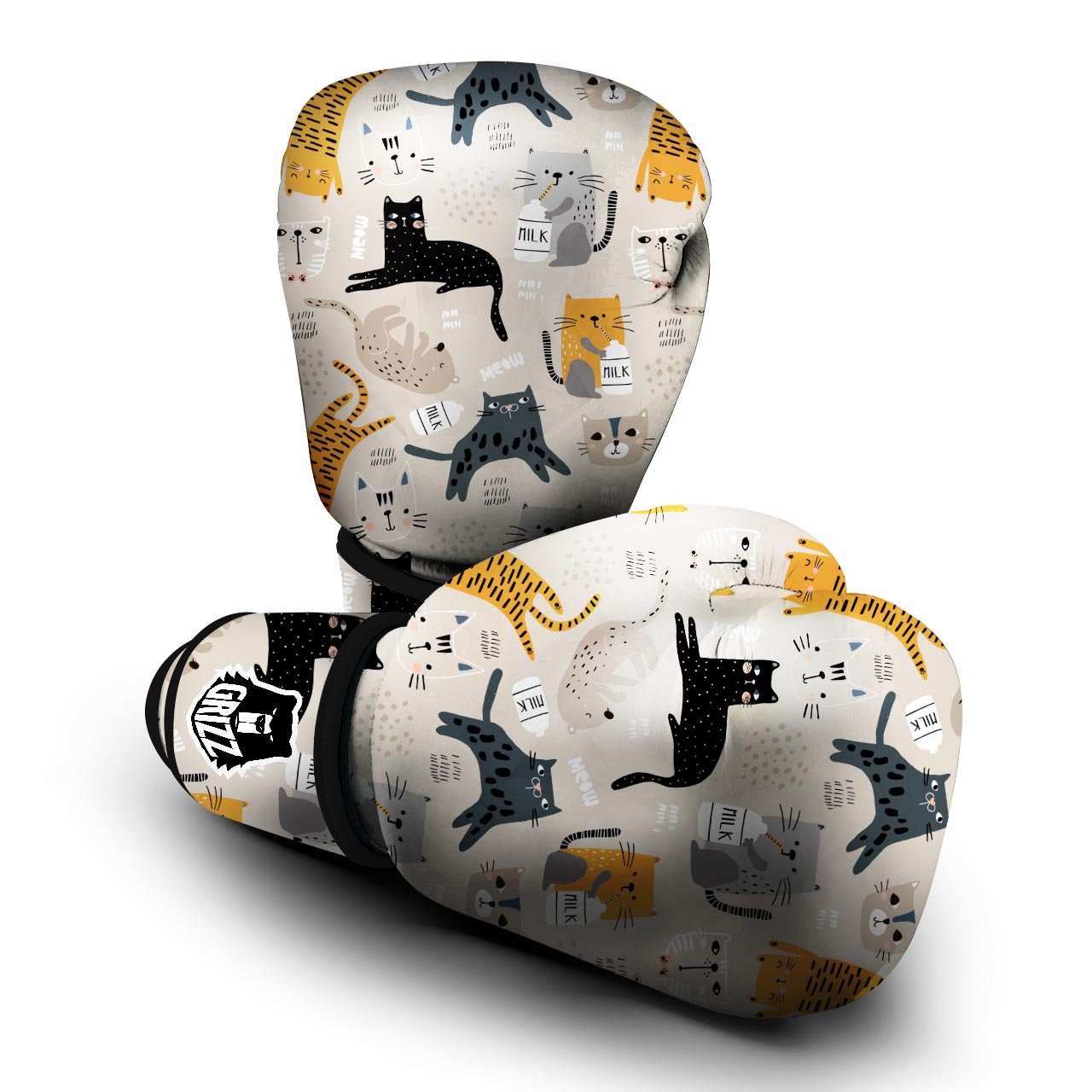 Meow Cat Print Boxing Gloves-grizzshop