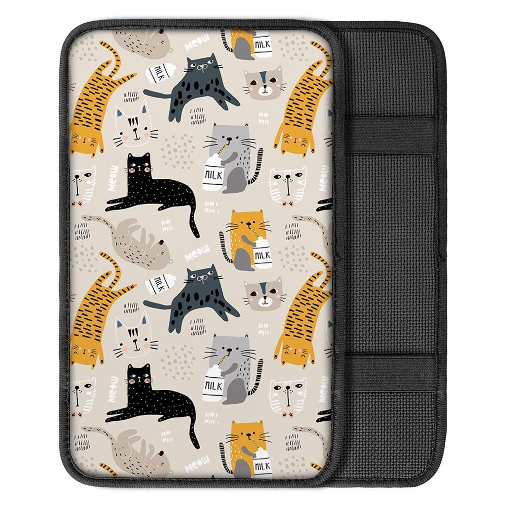 Meow Cat Print Car Console Cover-grizzshop