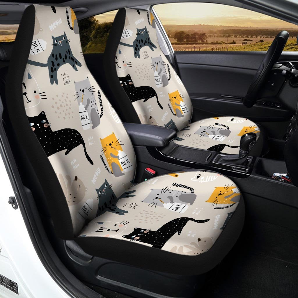 Meow Cat Print Car Seat Covers-grizzshop