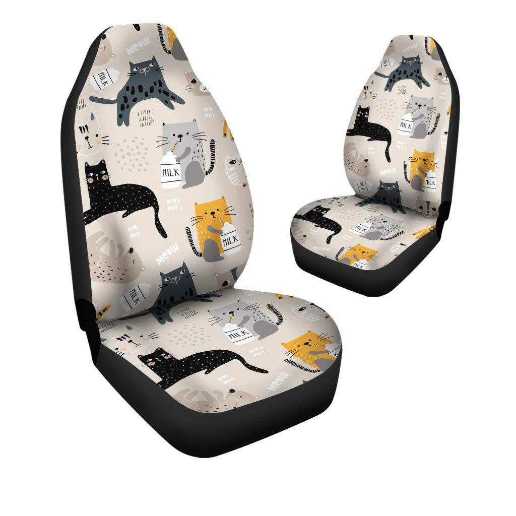 Meow Cat Print Car Seat Covers-grizzshop