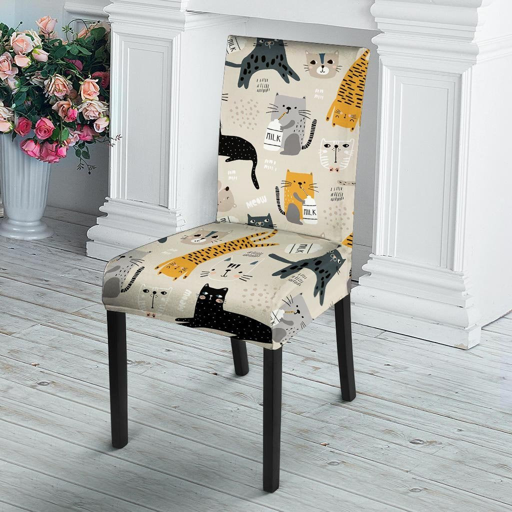 Meow Cat Print Chair Cover-grizzshop