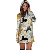 Meow Cat Print Hoodie Dress-grizzshop