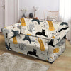 Meow Cat Print Loveseat Cover-grizzshop