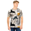 Meow Cat Print Men T Shirt-grizzshop